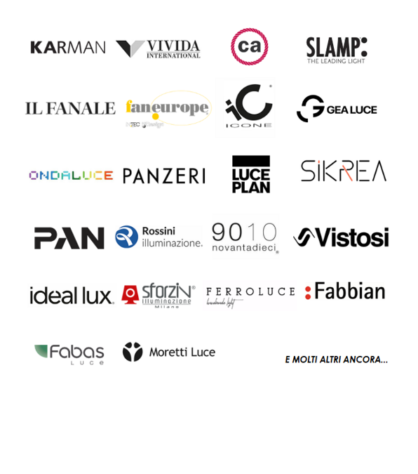brand rivenditore dei migliori brand artemide fabas faro barbellona ferroluce il fanale icone illuminando karman luce plan novaluce panzeri pan sikrea rotaliana redo vivida international toplight gea led gea luce ondaluce ideal lux miloox sforzin daylight creative cables 9010 luce design fan europe intec lighthouse beneito faure 