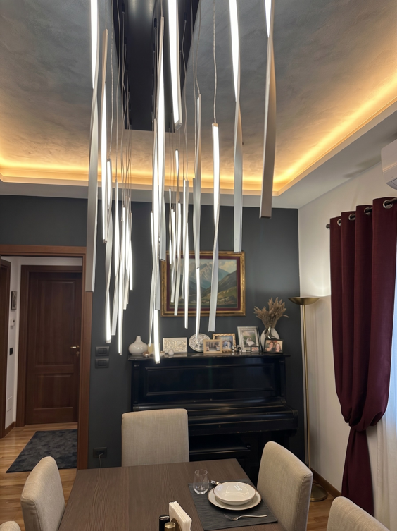 pioggia di steli led plafoniera sospensione moderna 