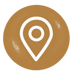 badge doré avec repère de localisation blanc badge doré avec repère de localisation blanc