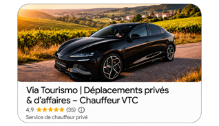 fiche google via tourismo au coucher du soleil
