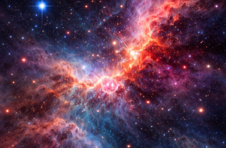 Bild zeigt das Universum mit Sternen und Nebel Bild zeigt das Universum mit Sternen und Nebel