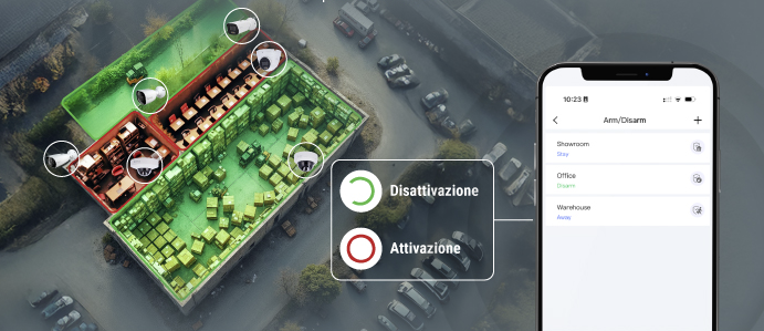 App Safire Smart Max con controllo remoto di aree e attivazione/disattivazione della sicurezza