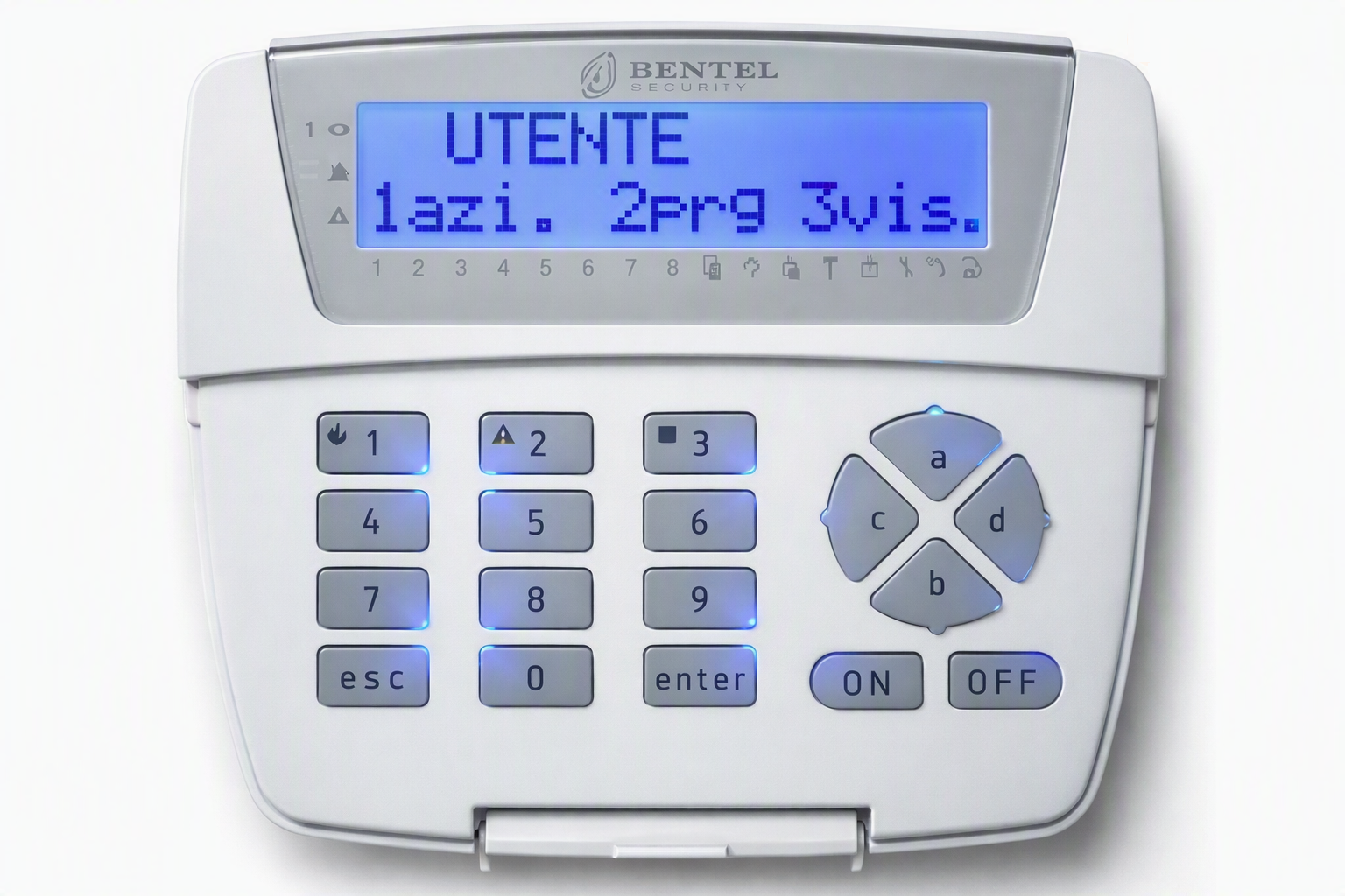 Tastiera Bentel Absoluta con menu utenti attivo videotutorial PnP Antifurti