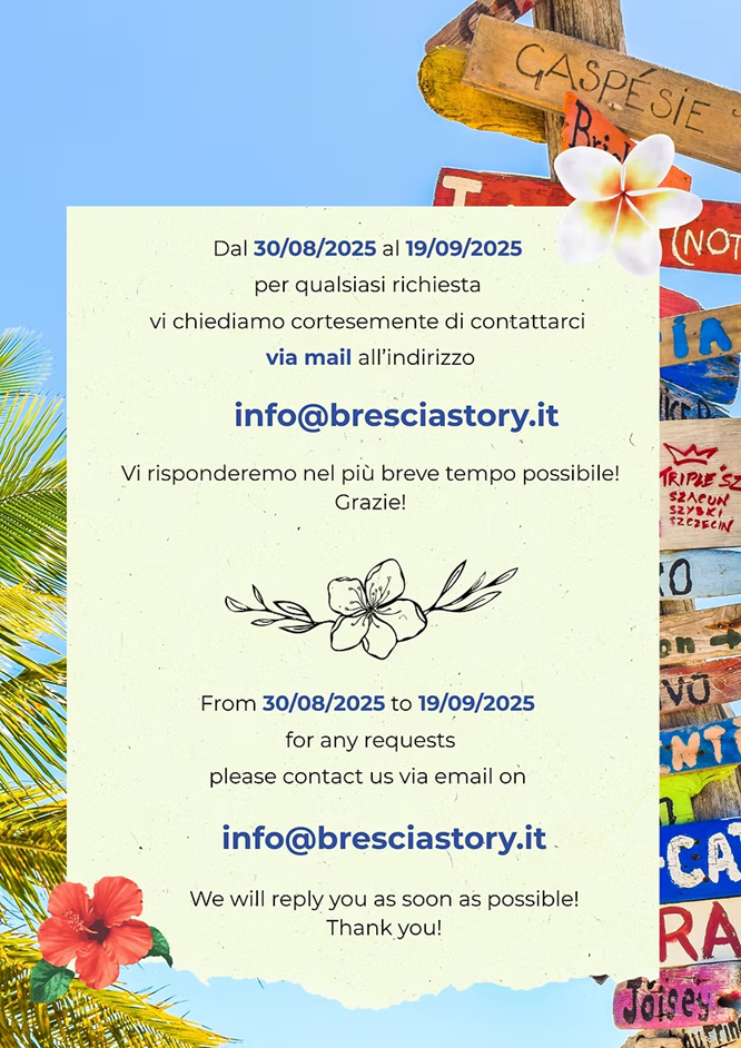 Come contattarci dal 30/08/2025 al 19/09/2025