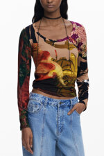 desigual-t-shirt-donna-marrone