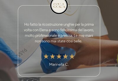 recensione a cinque stelle dell'estetista Oxa di Cuneo