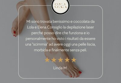 recensione a cinque stelle dell'estetista Oxa di Cuneo