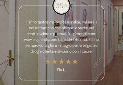 recensione a cinque stelle dell'estetista Oxa di Cuneo