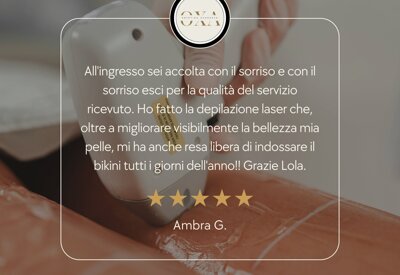 recensione a cinque stelle dell'estetista Oxa di Cuneo