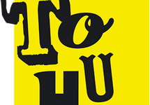 Logo de la TOHU en typographie noire sur fond jaune