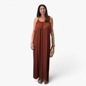 abito-lungo-satin-ruggine-lokita-milano