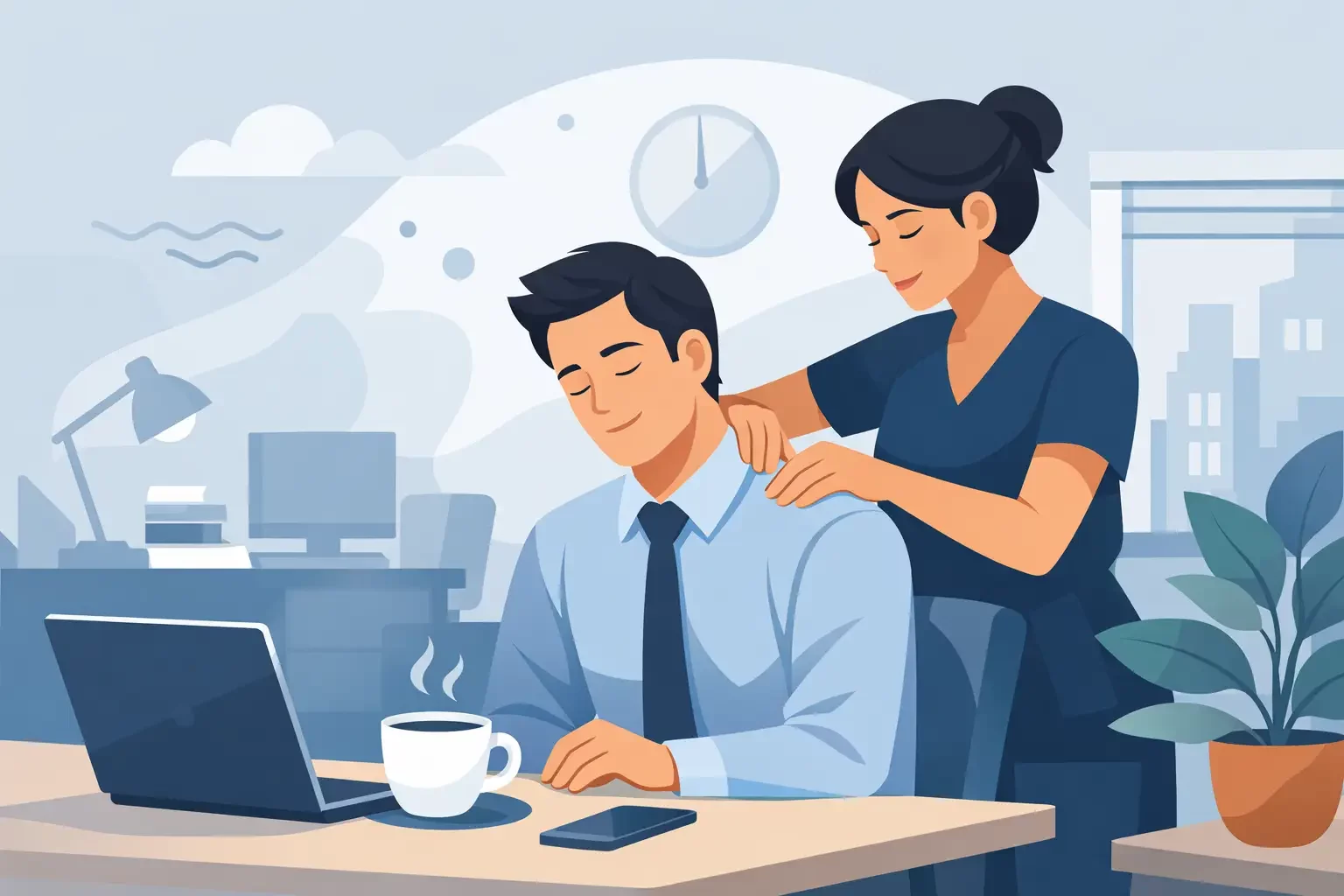 Beste Massage gegen B&uuml;rostress bei der Arbeit