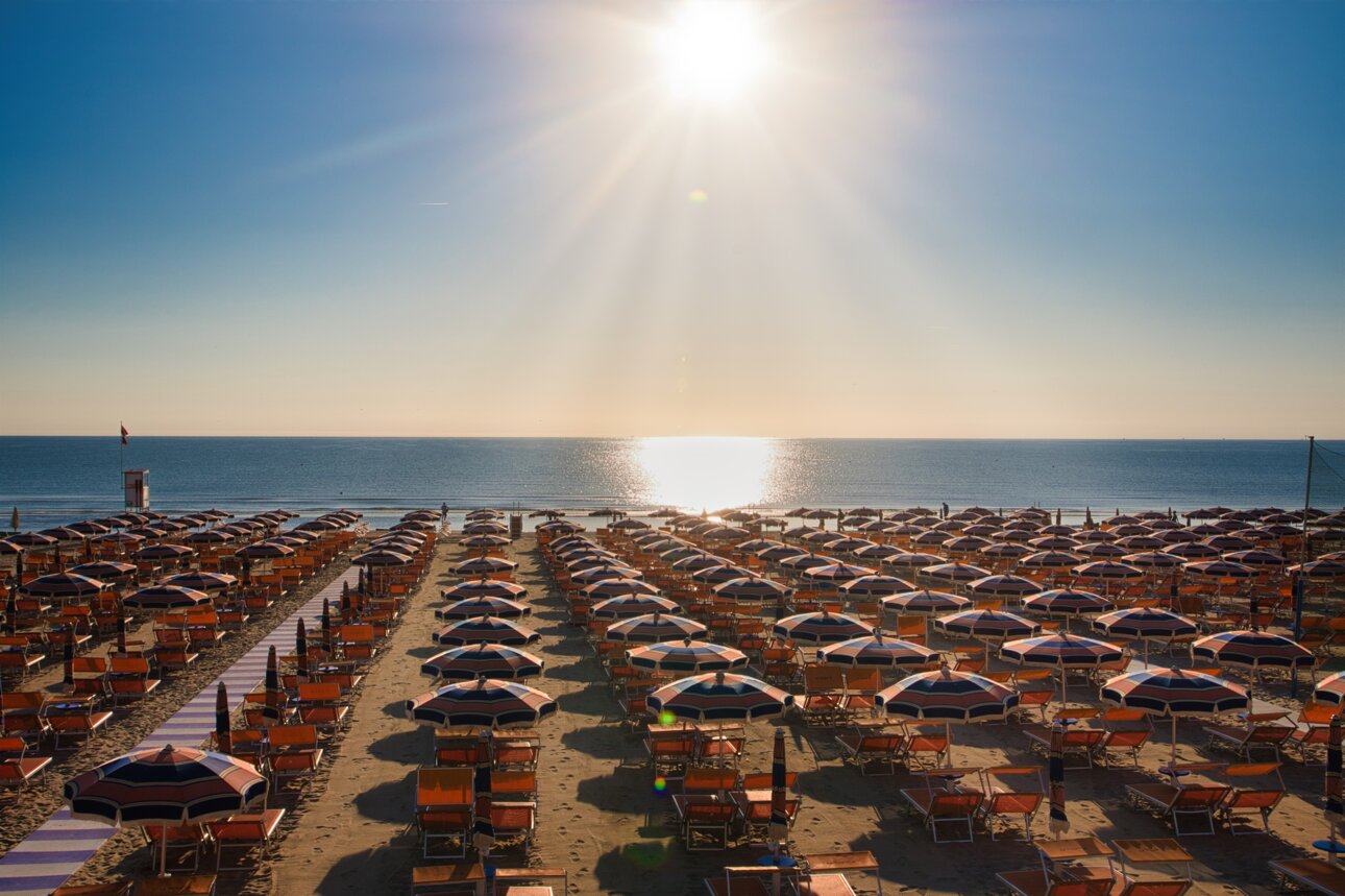 Spiaggia attrezzata del Bagno Anna 95 a Pinarella di Cervia