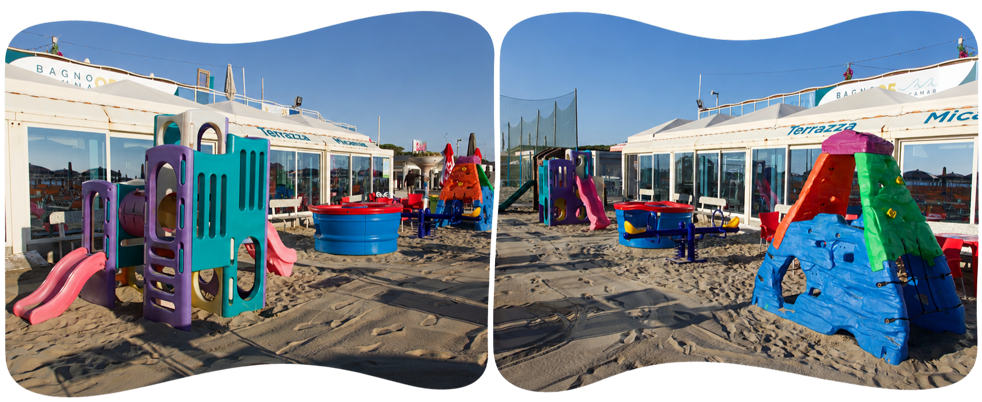 Area giochi per bambini sulla spiaggia del Bagno Anna 95 Area giochi per bambini sulla spiaggia del Bagno Anna 95
