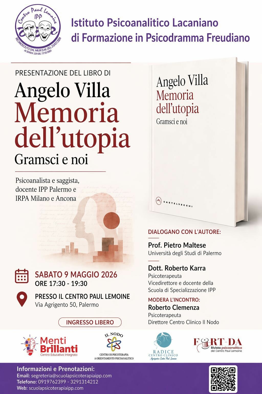 Presentazione libro MEMORIA DELL'UTOPIA