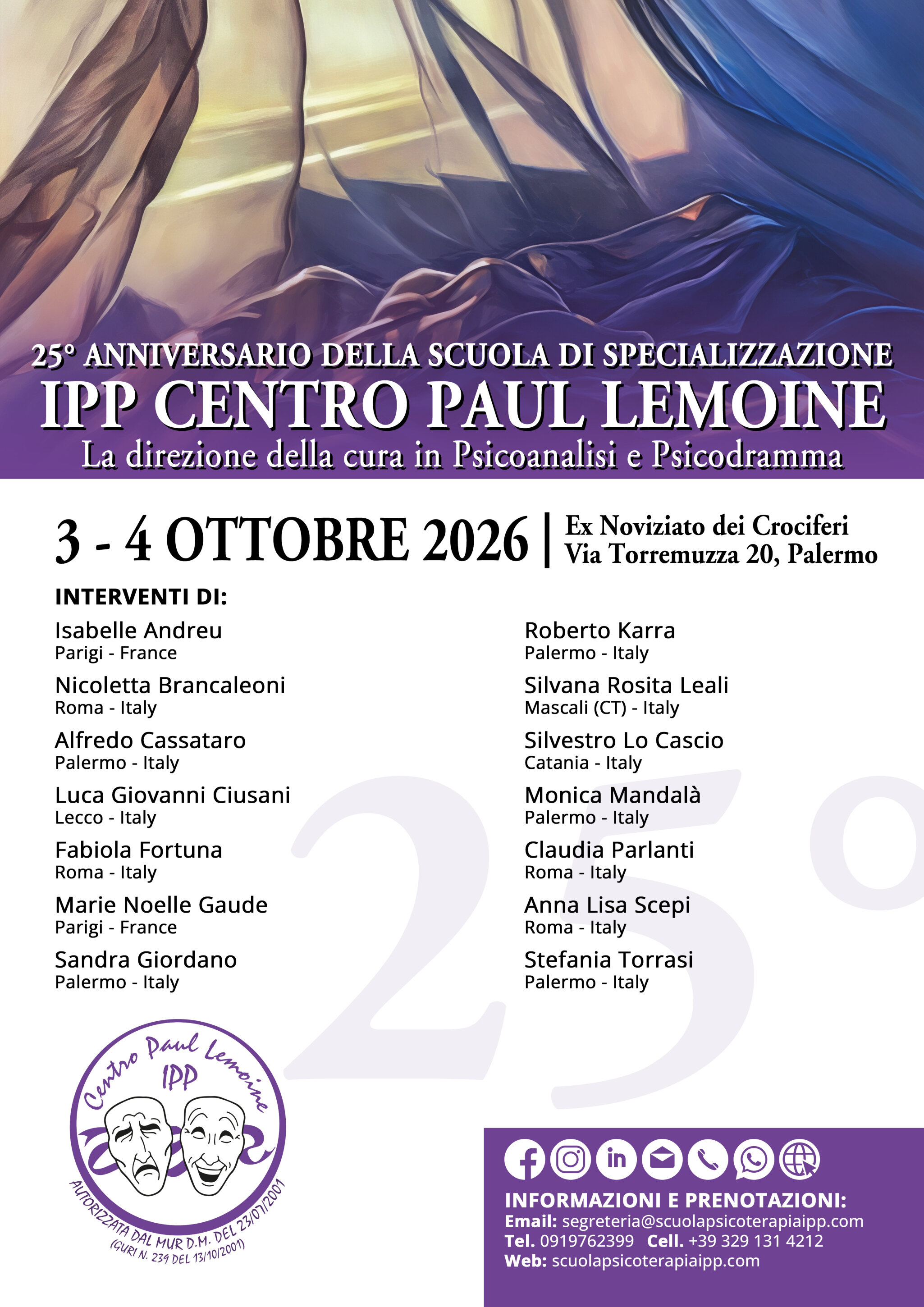 25° Anniversario Scuola di Specializzazione IPP CENTRO PAUL LEMOINE