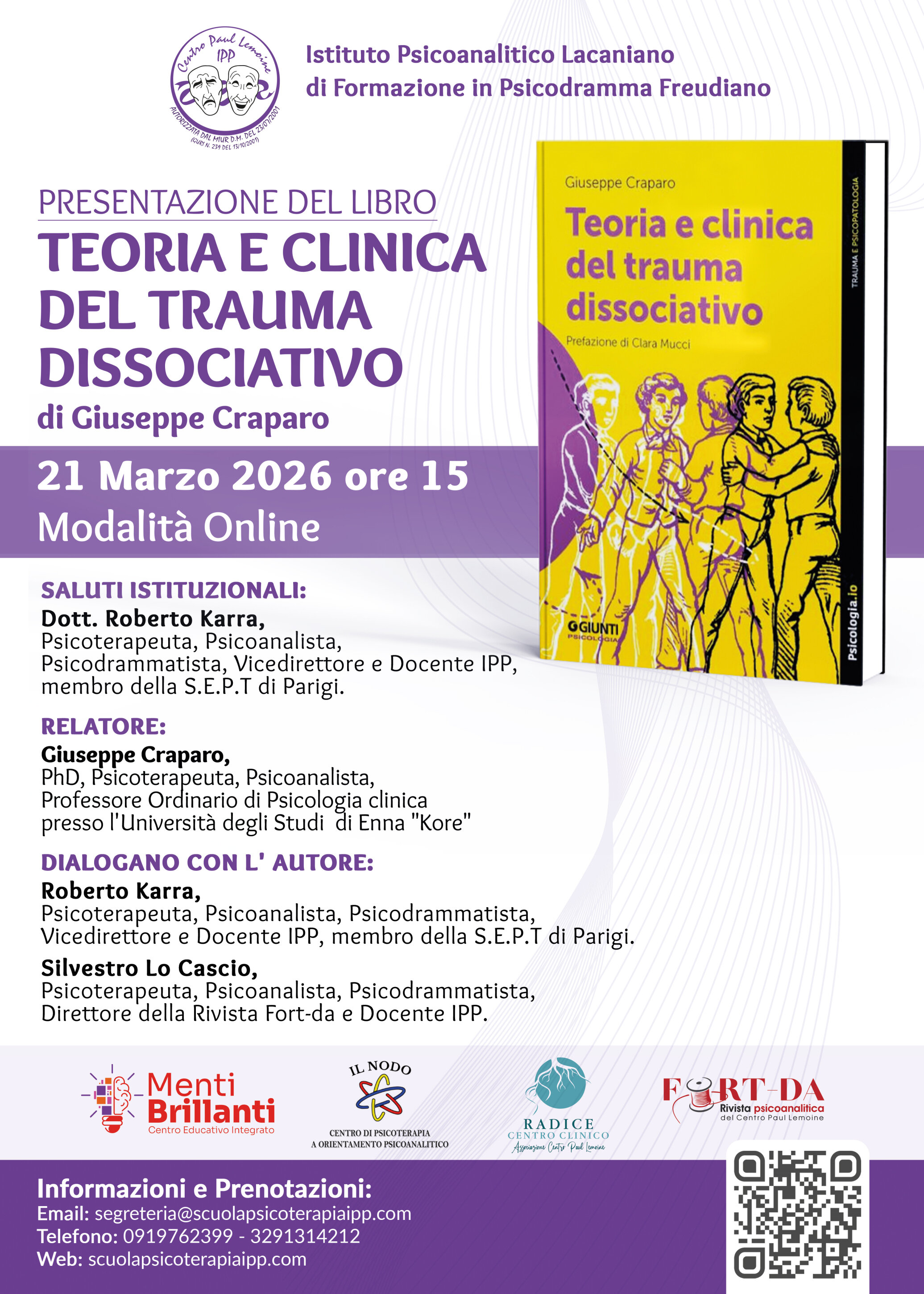 Presentazione del libro TEORIA E CLINICA DEL TRAUMA DISSOCIATIVO
