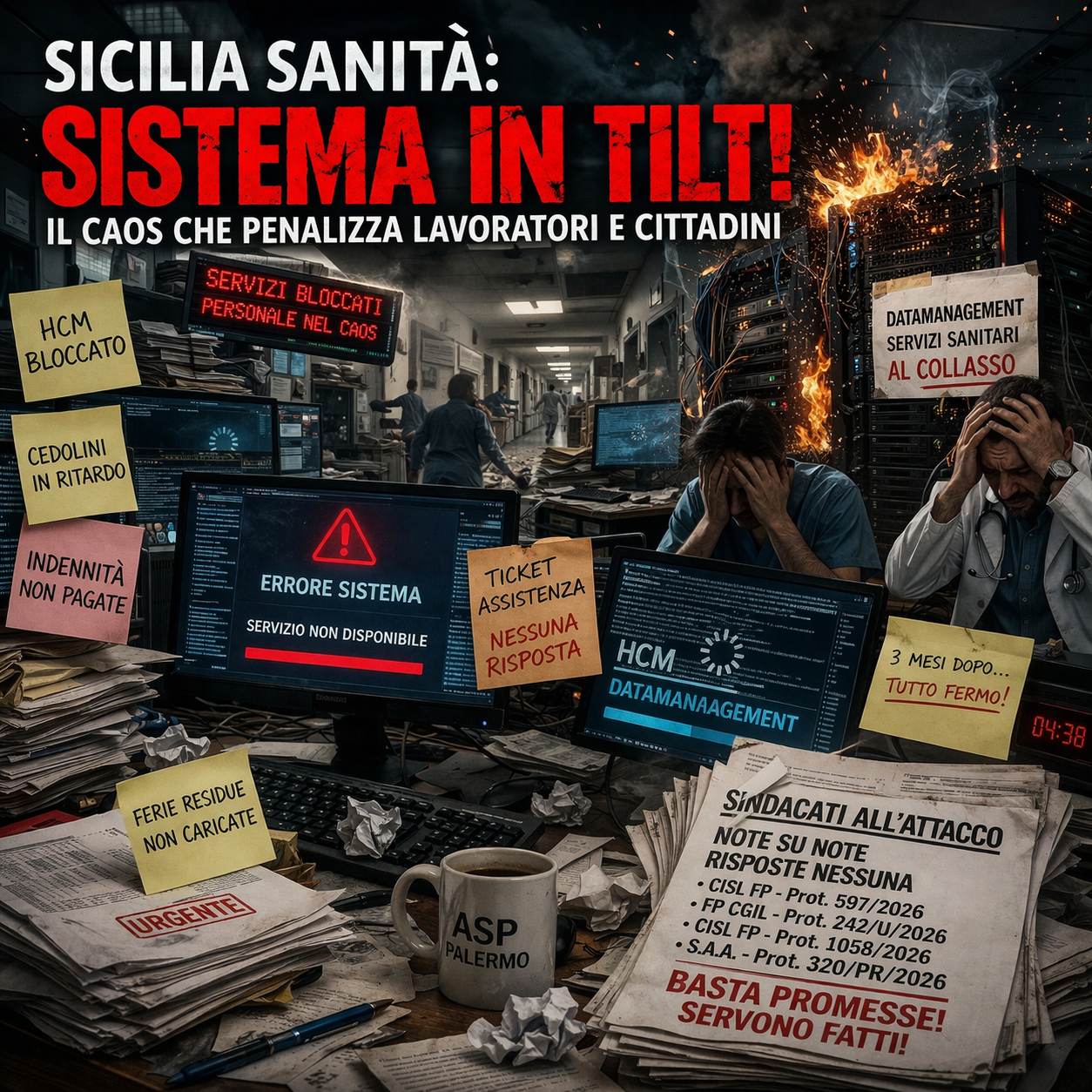 Su SudPALERMO ASP Palermo, sindacati denunciano lo scandalo dei software milionari della Datamanagement che non funzionano