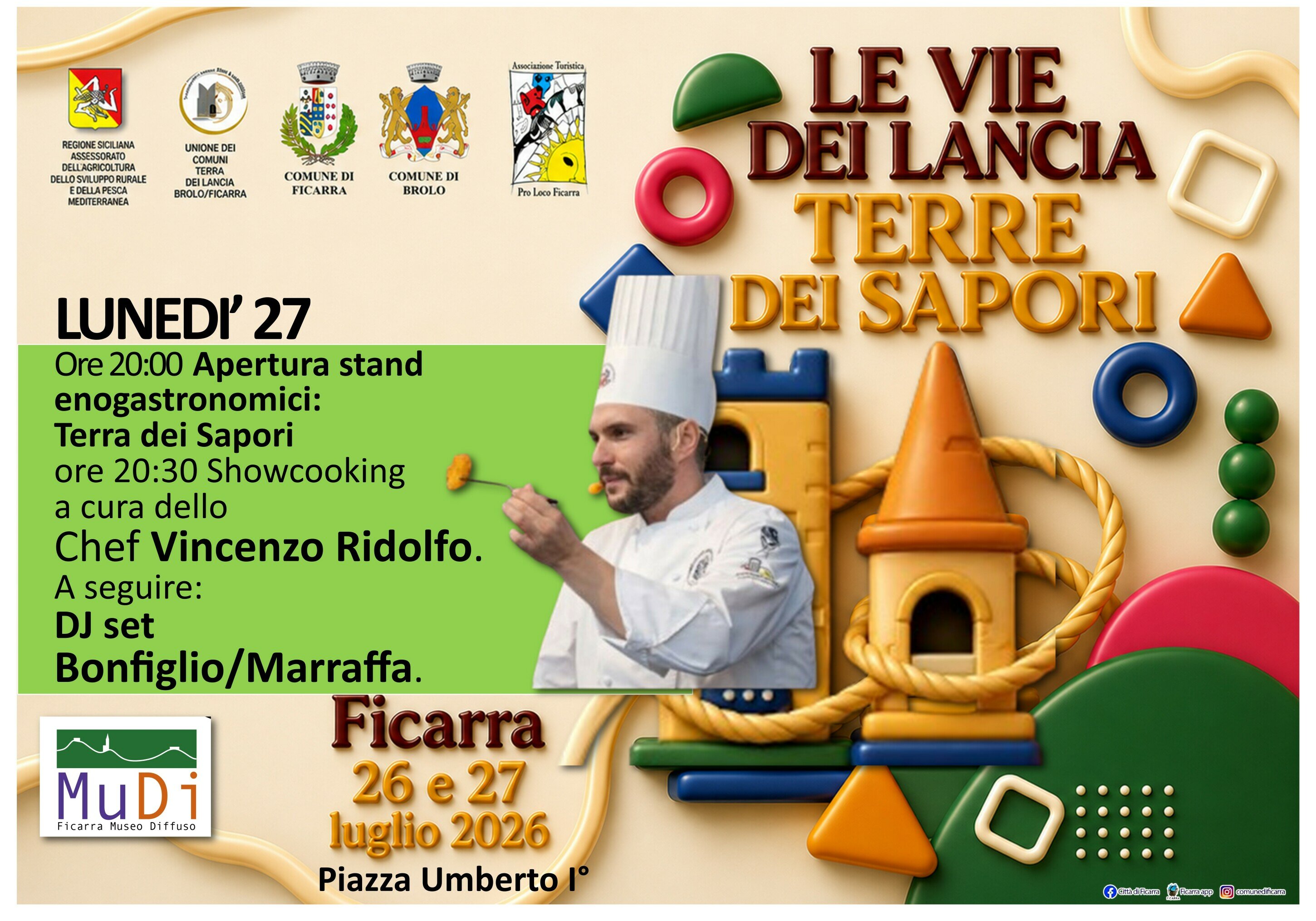 Su SudGusto Ficarra, oggi il gran finale di "Le Vie dei Lancia &ndash; Terre dei Sapori": il borgo dei Nebrodi celebra gusto, tradizioni e identit&agrave;