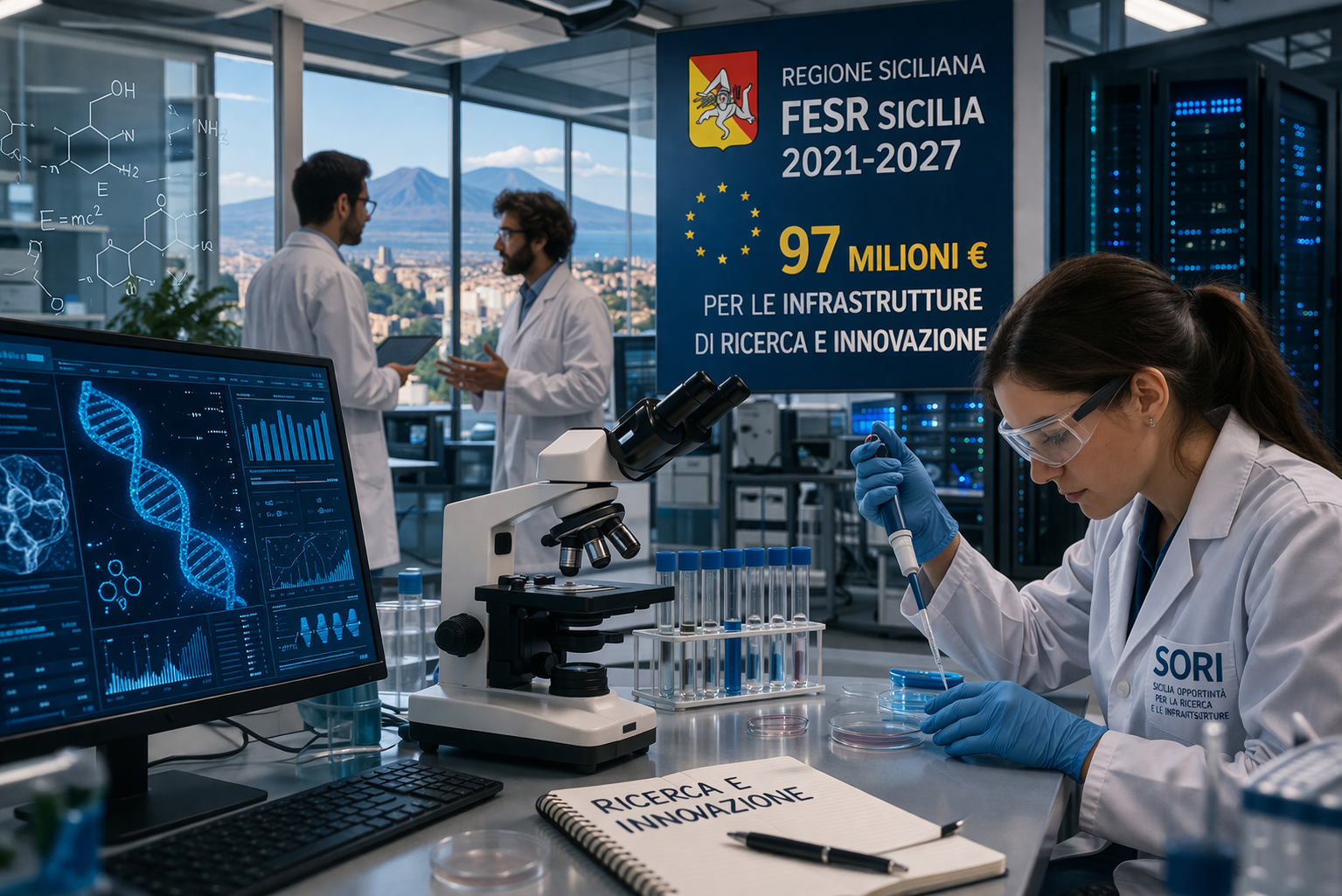 Su SudHiTech Sicilia accelera sulla ricerca: 97 milioni per infrastrutture innovative, approvata graduatoria provvisoria