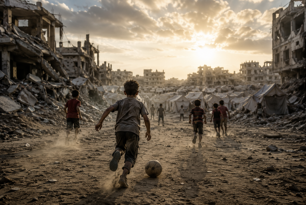 Su SudLIFE I Mondiali invisibili: A Gaza i bimbi giocano a calcio nel fango e nell'indifferenza generale