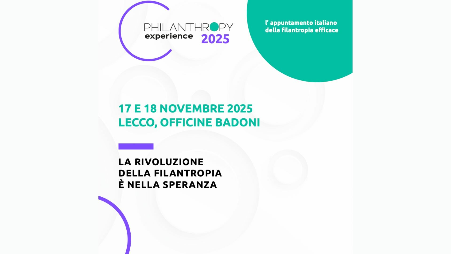Il 17 e 18 novembre a Lecco la quarta edizione dell’appuntamento italiano per la filantropia strategica