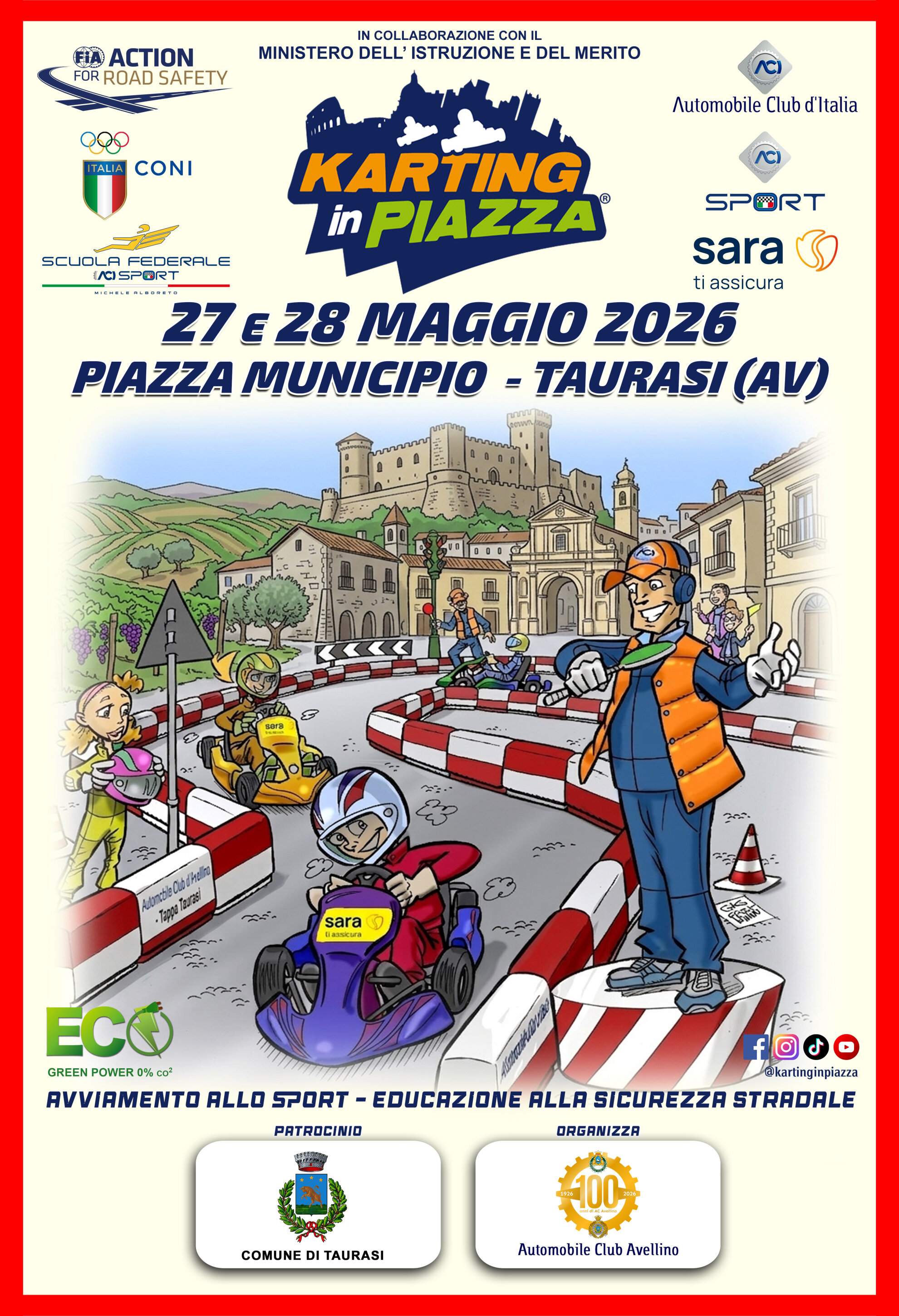 A Taurasi la quarta tappa di Karting in Piazza, l’iniziativa che unisce gioco, sport ed educazione stradale