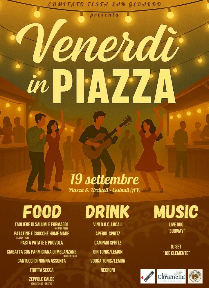 Venerd&igrave; in piazza a Cesinali tra sapori e musica