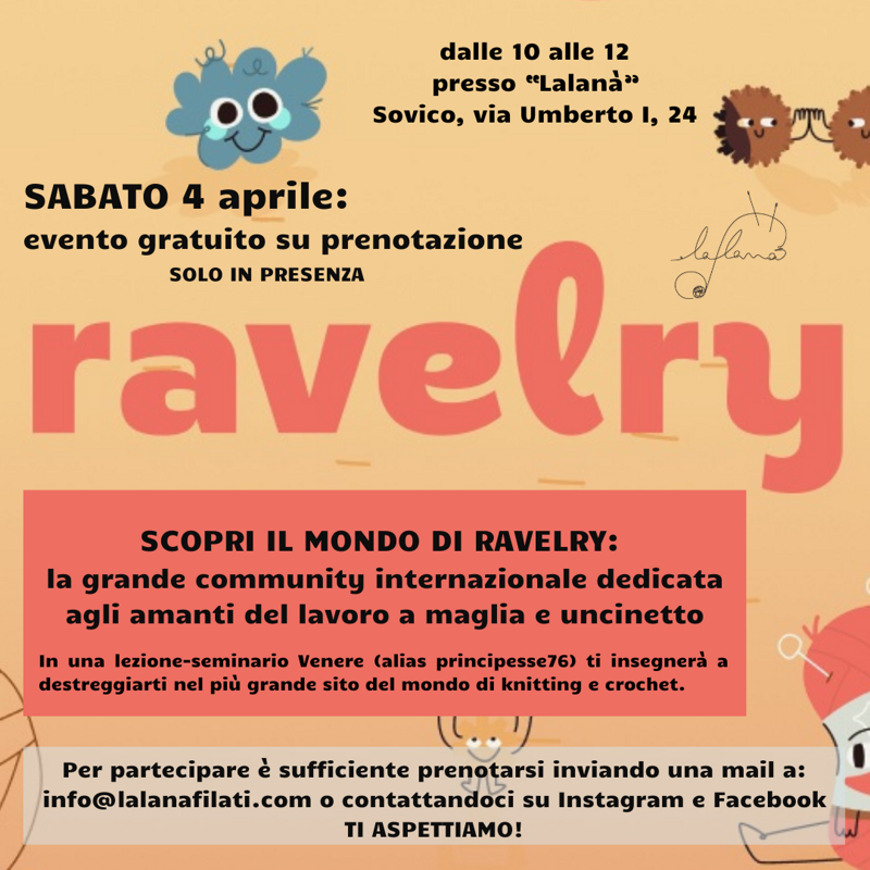 Locandina evento Sferruzzing Afternoon a Sovico, con dettagli su orario e attività di sferruzzamento.