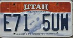 targa-auto-originale-stato-utah-sciatore-greatest-snow-on-the-earth-serie-2007oggi-e715uw