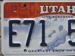 targa-auto-originale-stato-utah-sciatore-greatest-snow-on-the-earth-serie-2007oggi-e715uw