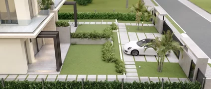 Parkimi dhe hyrja private per shtepi dyfamiljare - Dizajn funksional Parkimi dhe hyrja private per shtepi dyfamiljare - Dizajn funksional