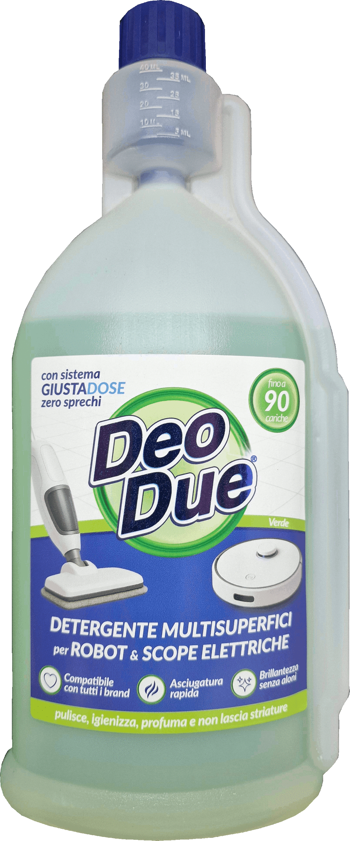 deodue-multisuperfici-per-robot-e-scope-elettriche-verde-profumazione-agrumata-floreale-90-ricariche