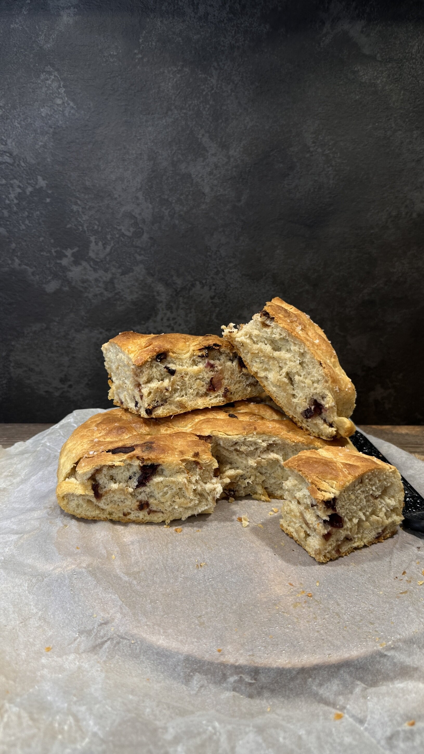 Focaccia alta con la cipolla