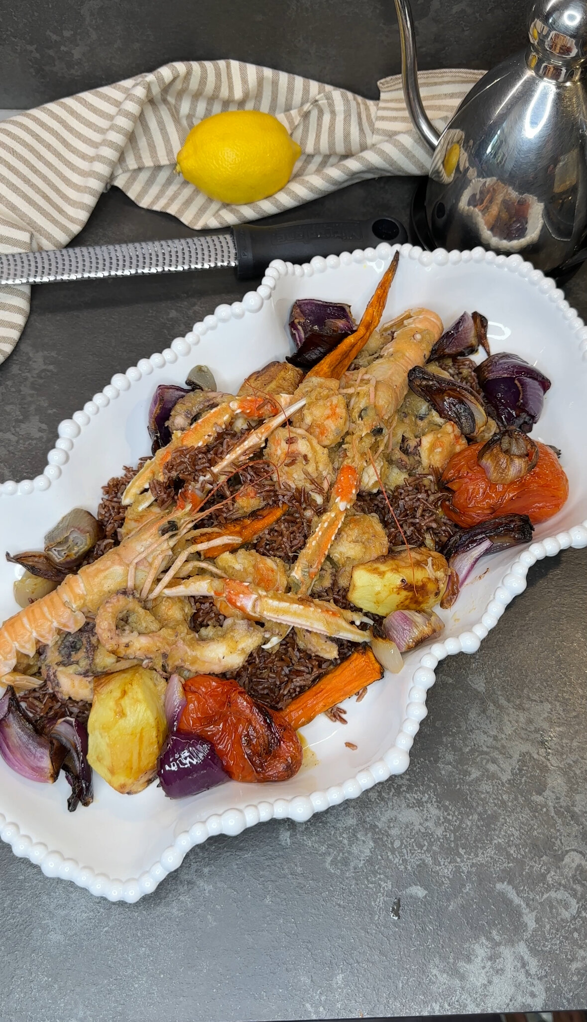 Riso rosso Pesce e Verdure