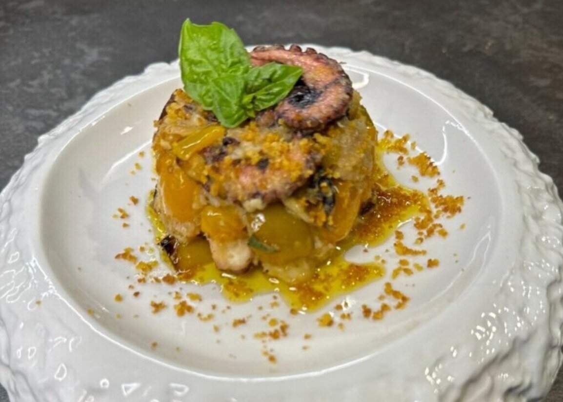 Torretta di cernia polpo e cozze ricetta gustosa di mare