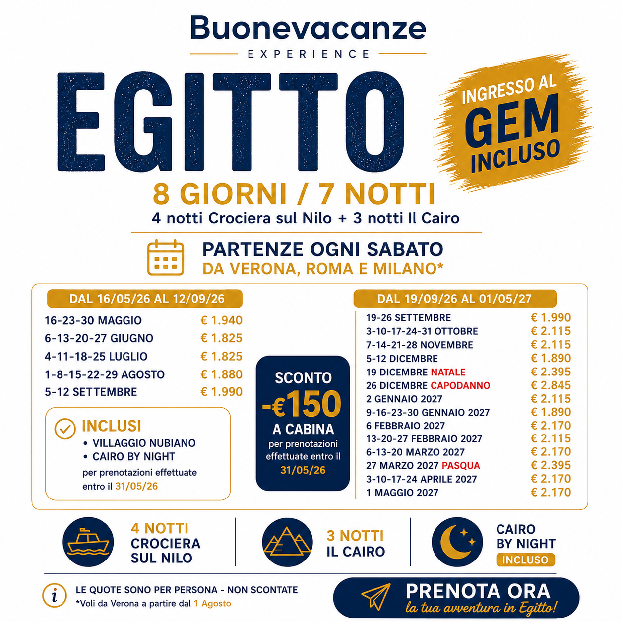 EGITTO - Crociera sul Nilo