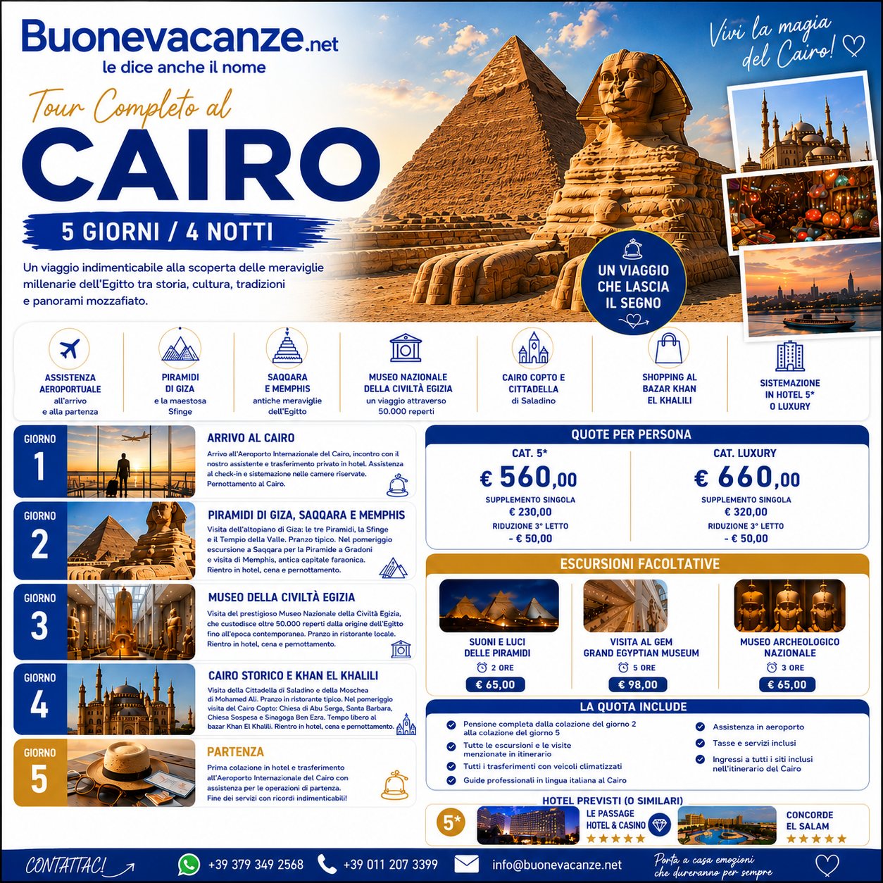 Tour completo al Cairo