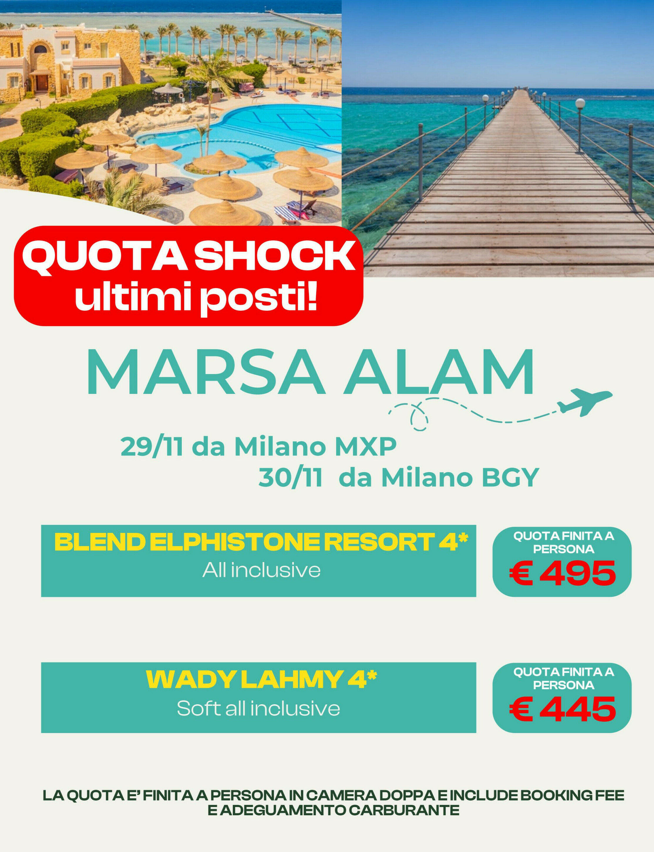 QUOTA SHOCK per Marsa Alam