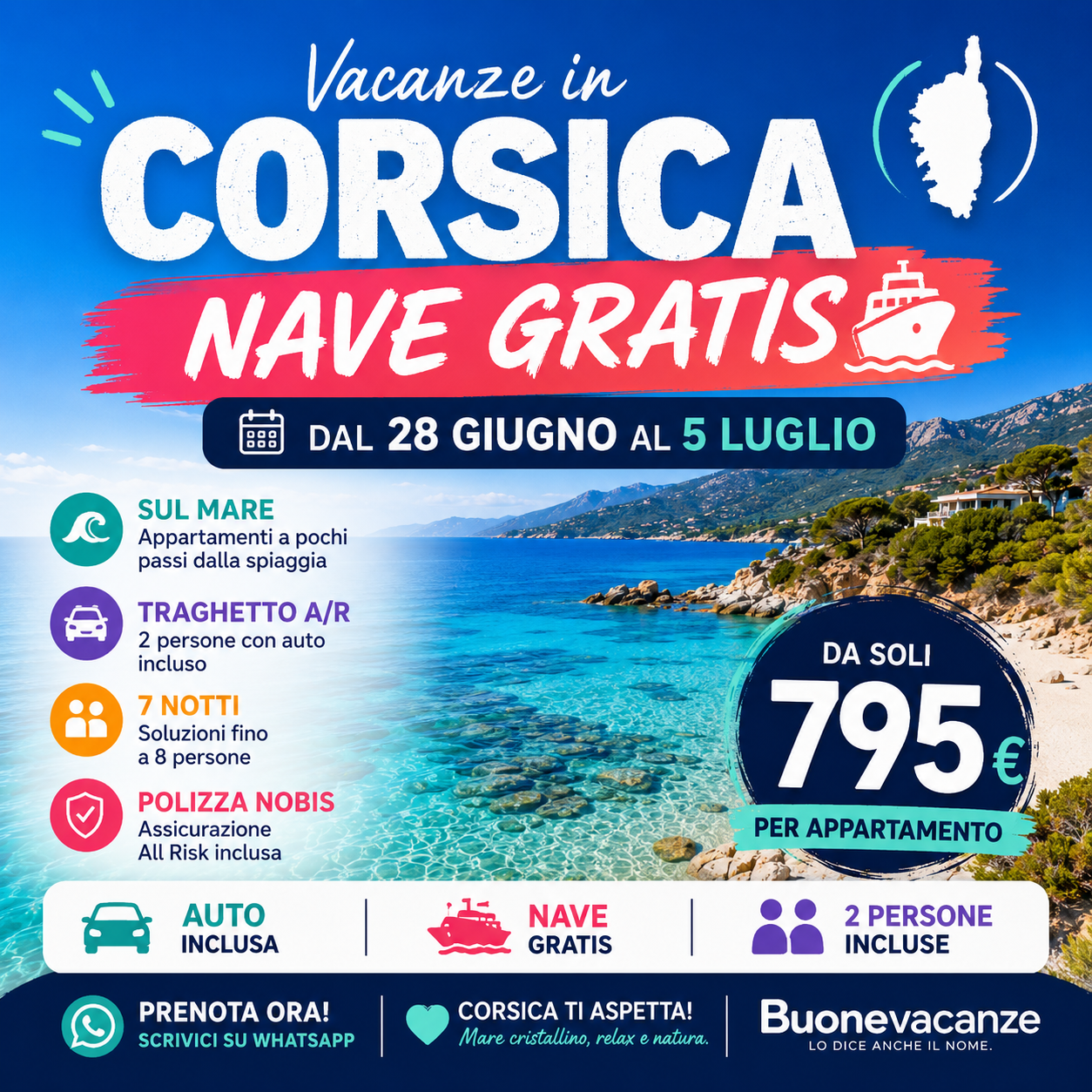 Offerta Corsica Nave Gratis