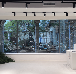 illustration, Nicolo canova, design, art, window display, live performance, Milan, editorial illustration