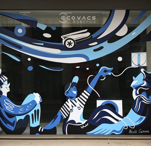 illustration, Nicolo canova, design, art, window display, live performance, Milan, editorial illustration