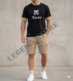 kit-composto-da-shirt-square-nero-e-bermuda-cargo-beige
