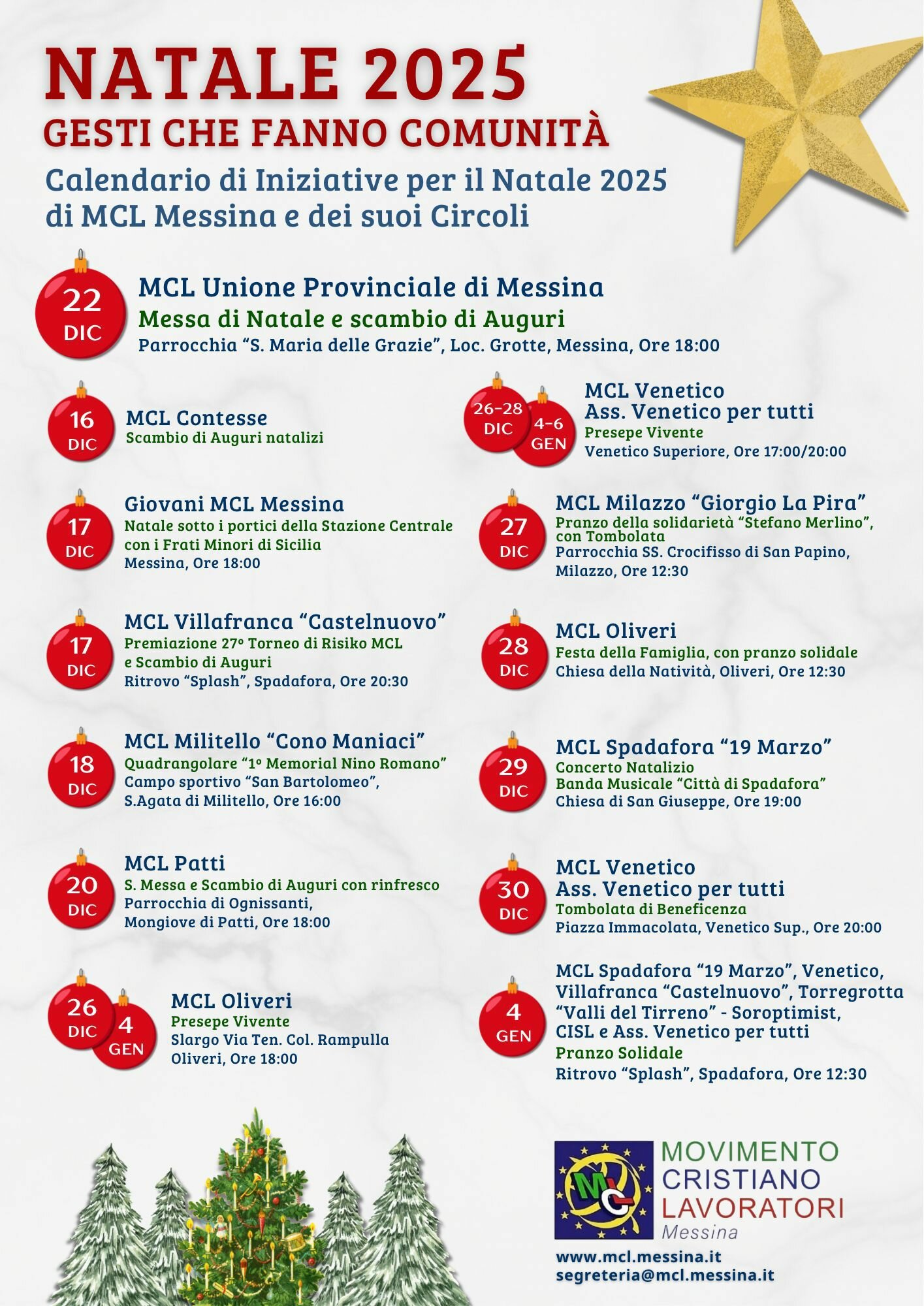 Natale 2025 Gesti che fanno comunità: il percorso di MCL
