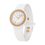 orologio-donna-34-millimetri-solo-tempo-bianco-e-ghiera-dorata-con-cristalli-rainbow-bianchi-e-silicone-bianco-herodot-bezel-glam-crystal-white-hwu1306-hip-hop