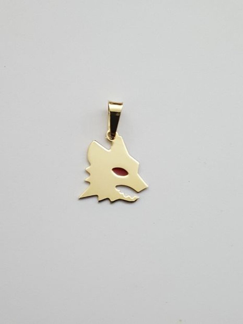 Collana Lupo Origami Hanfly - Ciondolo Geometrico In Acciaio Placcato Oro Rosa 18K