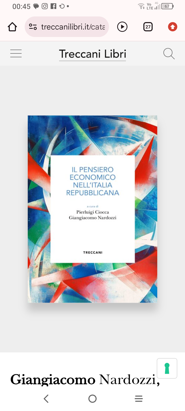 Sul pensiero economico italiano in libreria un volume importante