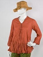 camicia-plisse-arancio