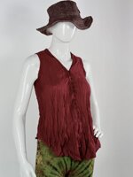 top-cotone-plisse-bordeaux