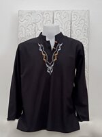 camicia-cotone-nero-con-ricami